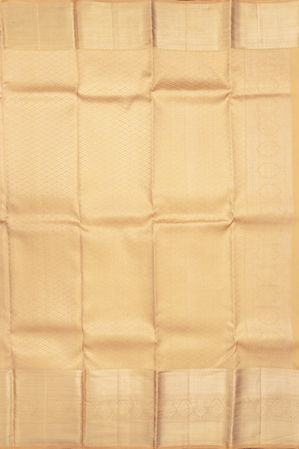 Kanchipuram Silk Saree In Brown With Floral Design