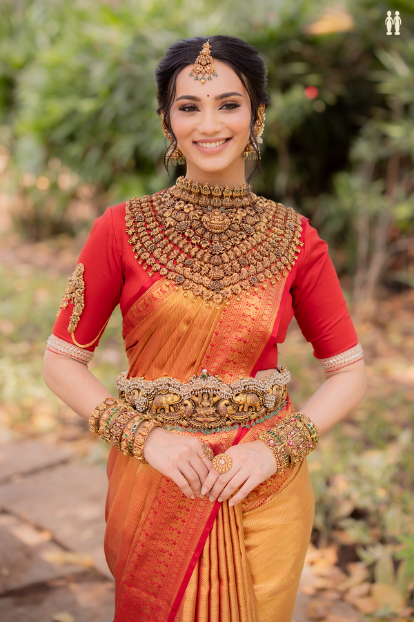 Kanchipuram Silk Saree In Red With Twill Weave Design