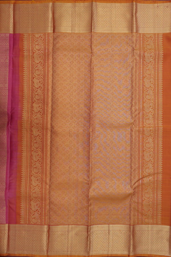 Kanchipuram Silk Saree In Orchid Pink With Brocade Design