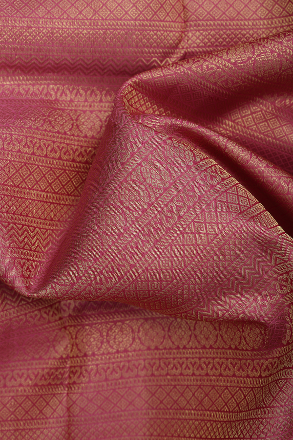 Kanchipuram Silk Saree In Orchid Pink With Brocade Design