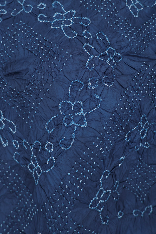 Bandhani Silk Saree In Prussian Blue With Tie And Dye Design