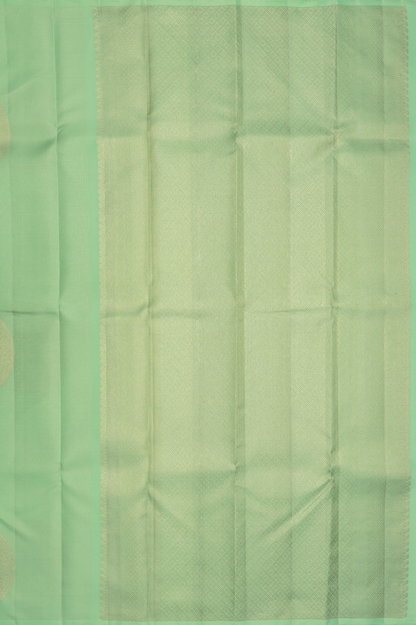 Kanchipuram Silk Saree In Pastel Green With Stripes Design