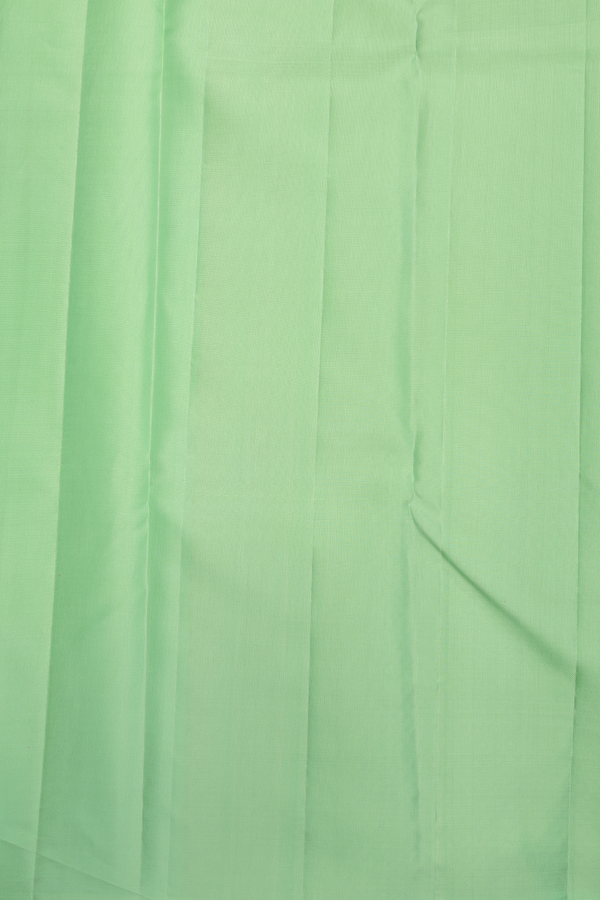 Kanchipuram Silk Saree In Pastel Green With Stripes Design