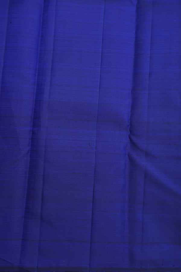 Kanchipuram Silk Saree In Royal Blue With Stripes Design
