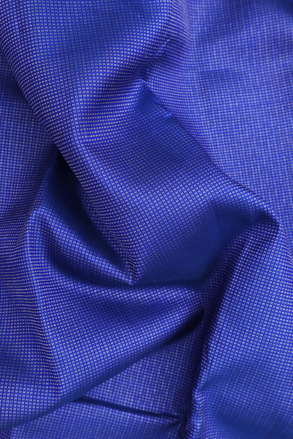 Kanchipuram Silk Saree In Royal Blue With Stripes Design