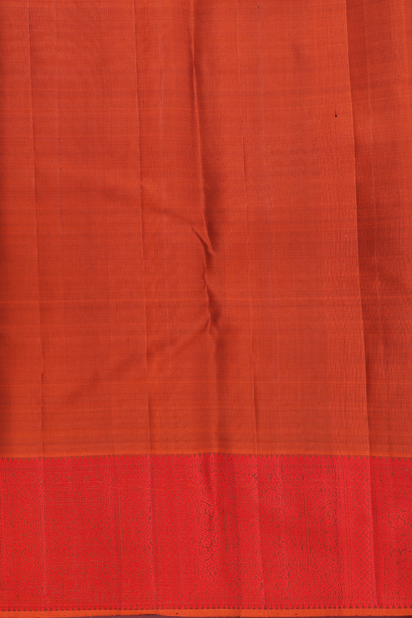 Kanchipuram Silk Saree In Grey With Peacock Buttas