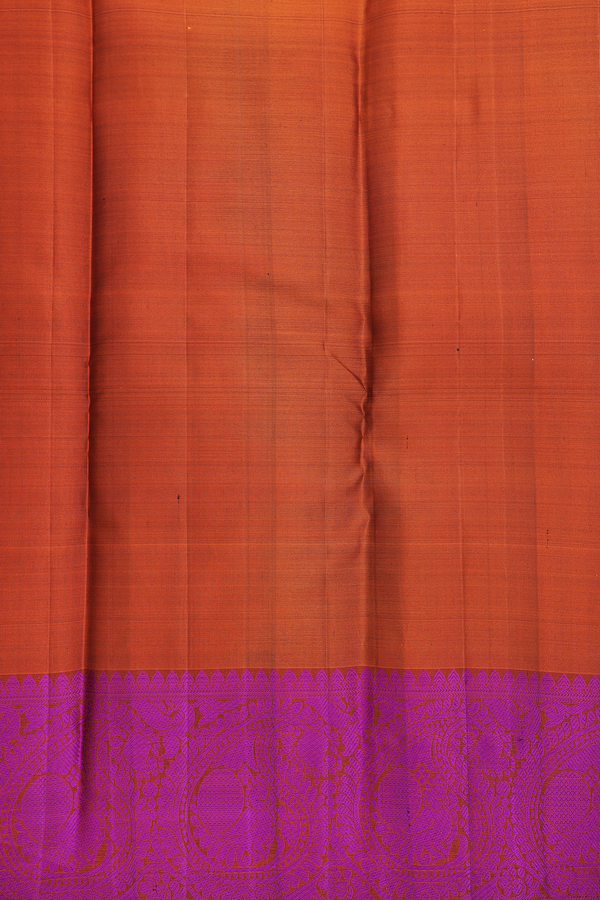 Kanchipuram Silk Saree In Grey With Peacock Buttas