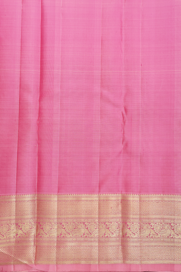 Kanchipuram Silk Saree In Pink With Brocade Design