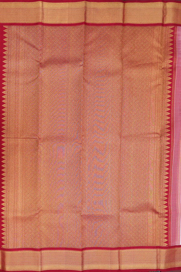 Kanchipuram Silk Saree In White With Contrast Border