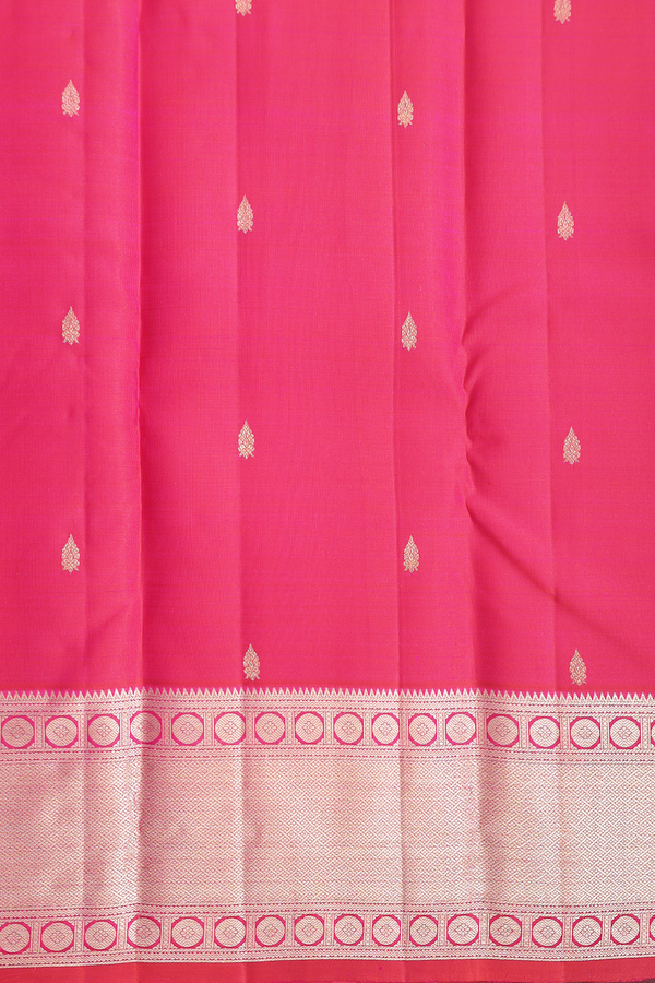 Kanchipuram Silk Saree In Rani Pink With Brocade Design