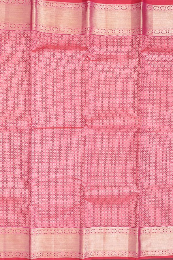 Kanchipuram Silk Saree In Rani Pink With Brocade Design