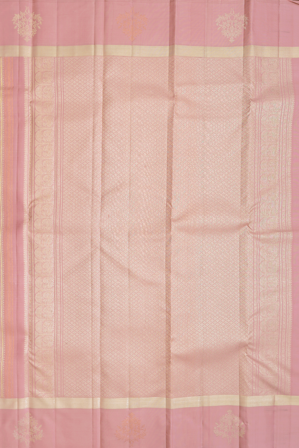 Kanchipuram Silk Saree In Dusty Pink With Stripes Design