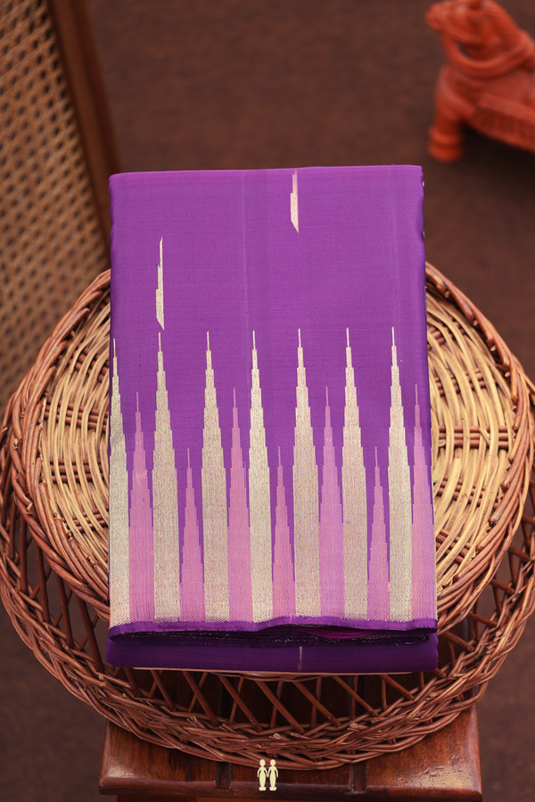 Kanchipuram Silk Saree Grape Purple With Malli Moggu Buttas