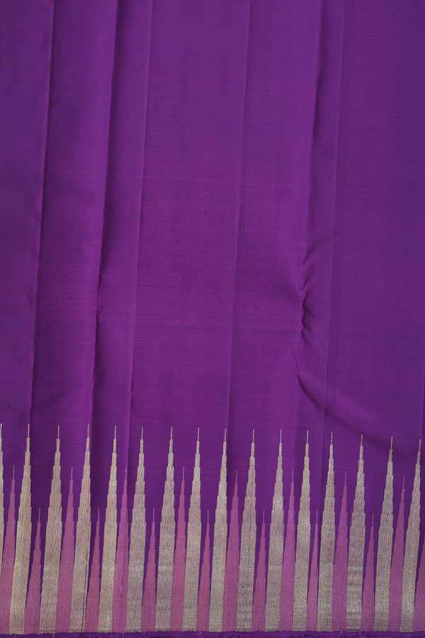 Kanchipuram Silk Saree Grape Purple With Malli Moggu Buttas