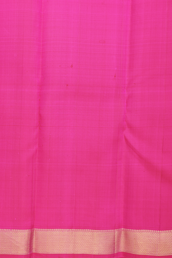Kanchipuram Silk Saree In Pink With Stripes Design