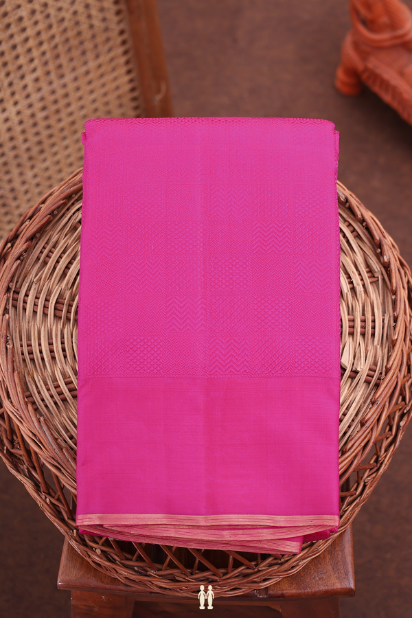 Kanchipuram Silk Saree In Magenta With Jacquard Pattern