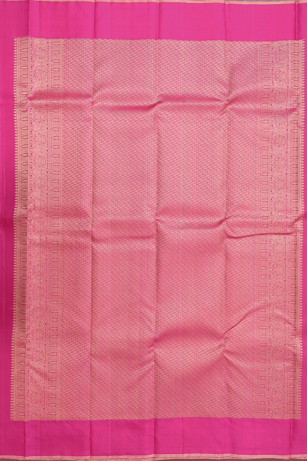 Kanchipuram Silk Saree In Magenta With Jacquard Pattern
