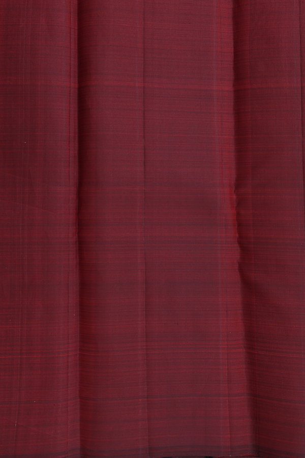 Kanchipuram Silk Saree In Burgundy Red With Zari Motifs