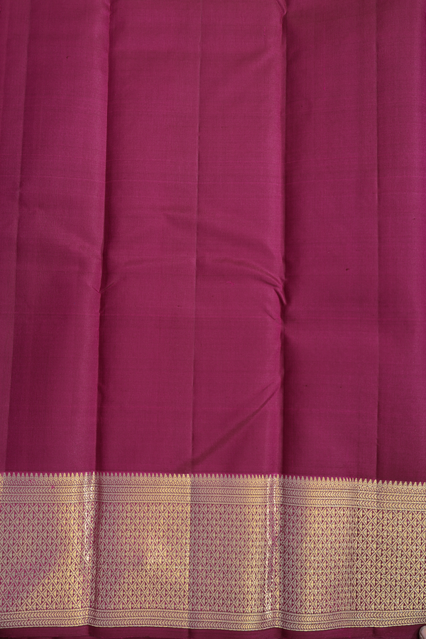 Kanchipuram Silk Saree In Berry Brown With Paisley Buttas