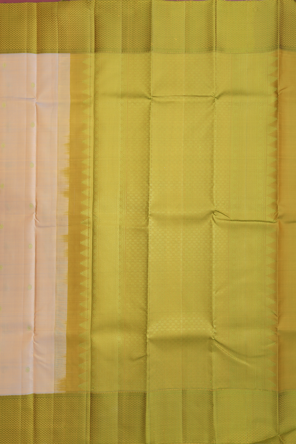 Kanchipuram Silk Saree In Dual Tone With Threadwork Buttas