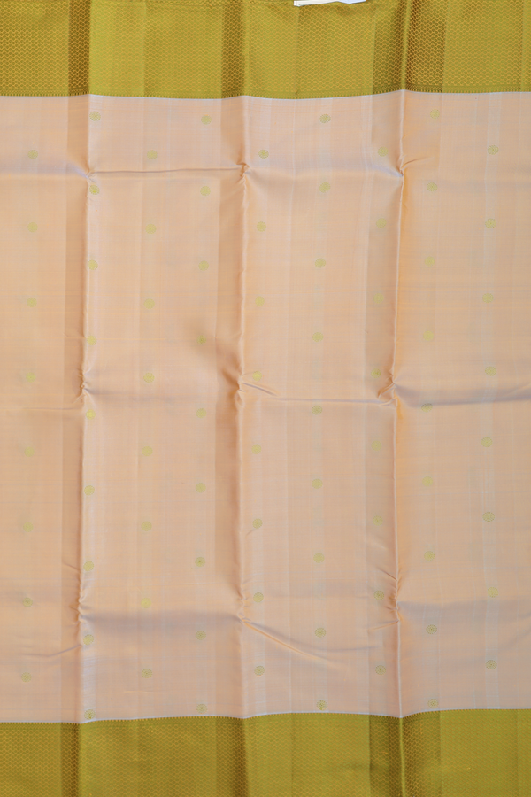 Kanchipuram Silk Saree In Dual Tone With Threadwork Buttas