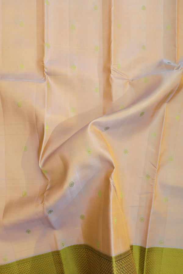 Kanchipuram Silk Saree In Dual Tone With Threadwork Buttas