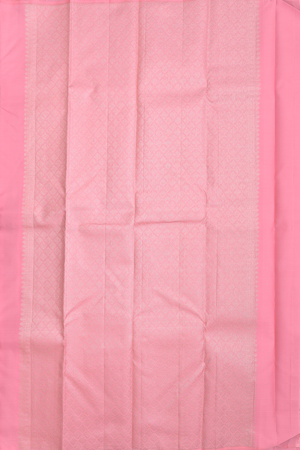 Kanchipuram Silk Saree In Pink With Mandala Design