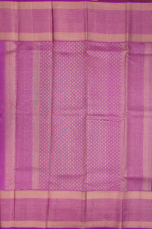 Kanchipuram Silk Saree In Cocoa Brown With Checks Design