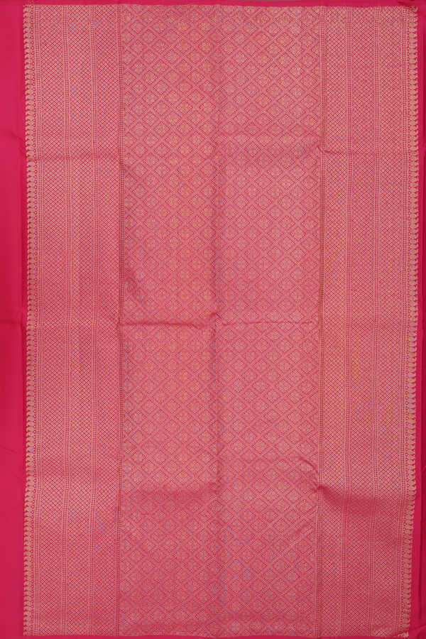 Kanchipuram Silk Saree In Red With Mandala Design