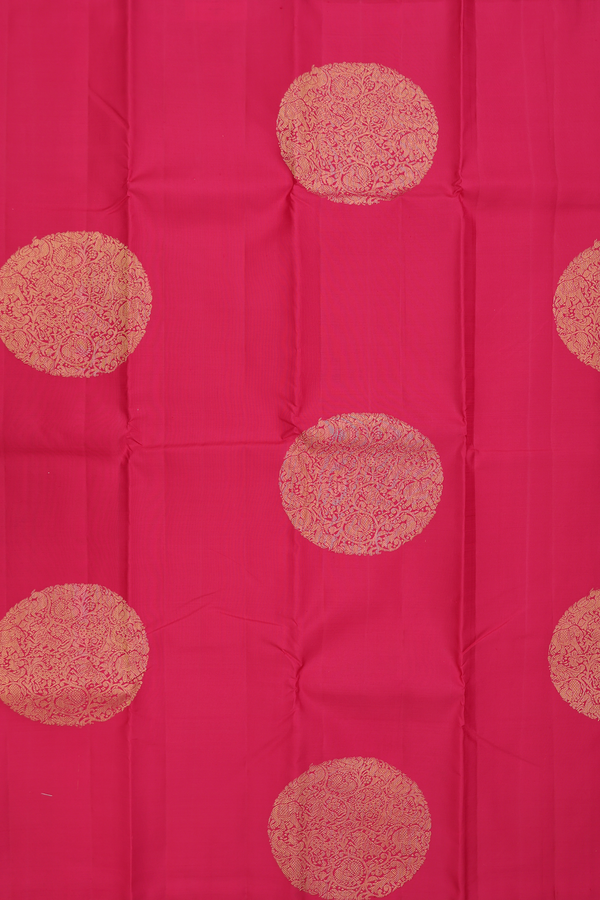 Kanchipuram Silk Saree In Red With Mandala Design