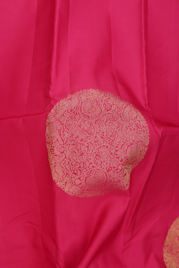 Kanchipuram Silk Saree In Red With Mandala Design