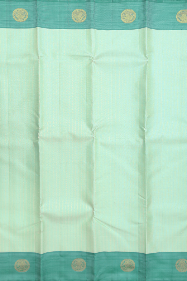 Kanchipuram Silk Saree In Pastel Green With Stripes Design