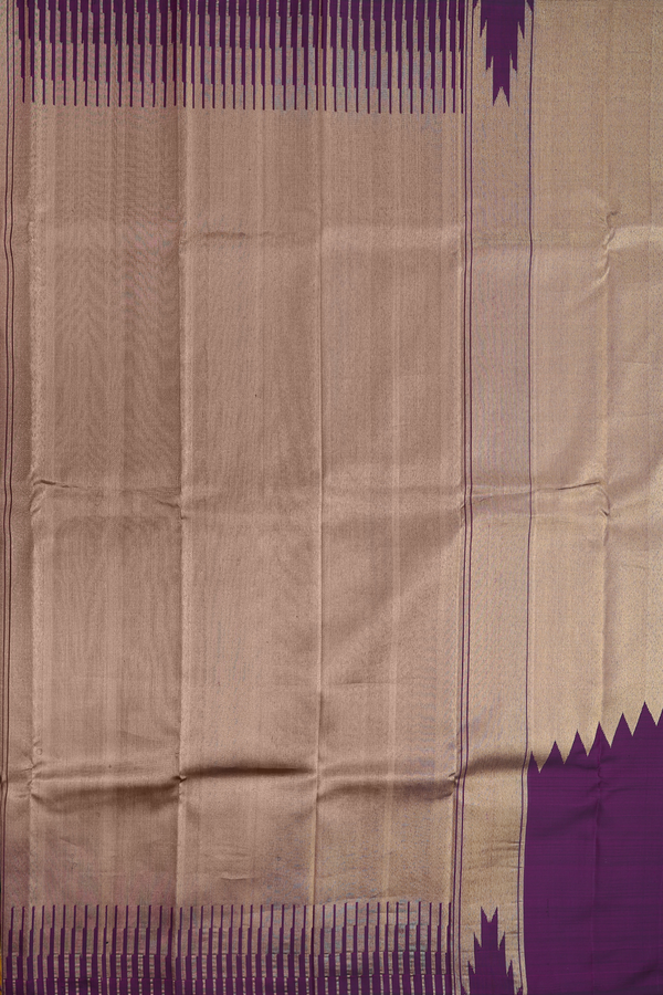 Kanchipuram Silk Saree In Gold With Step Border