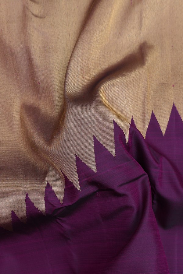 Kanchipuram Silk Saree In Gold With Step Border