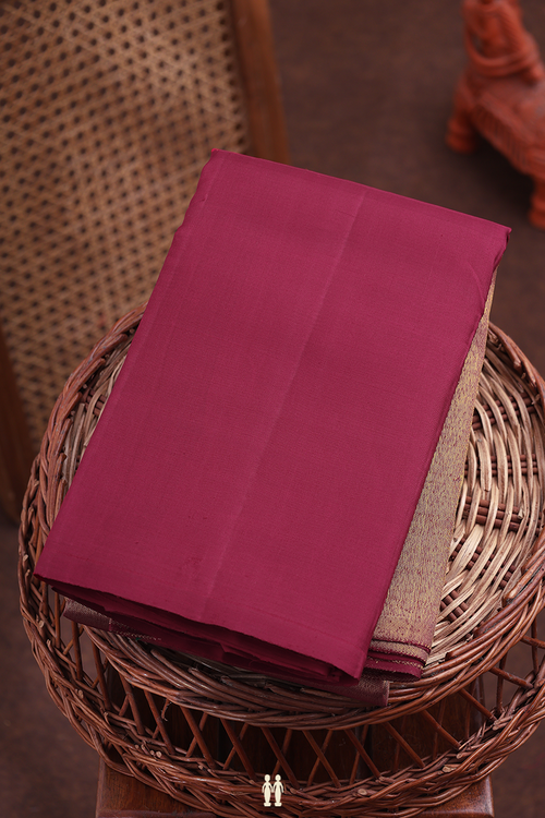 Kanchipuram Silk Saree In Red With Rising Border