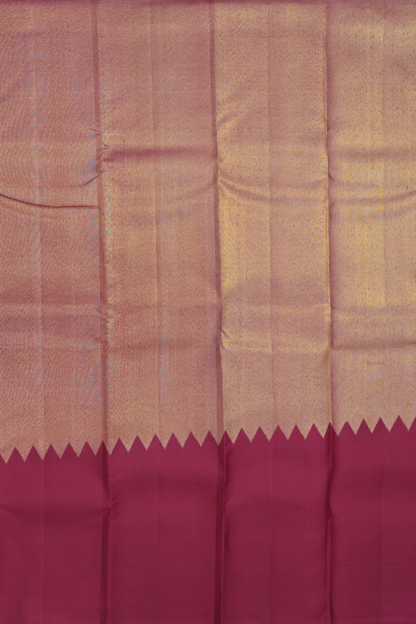 Kanchipuram Silk Saree In Red With Rising Border