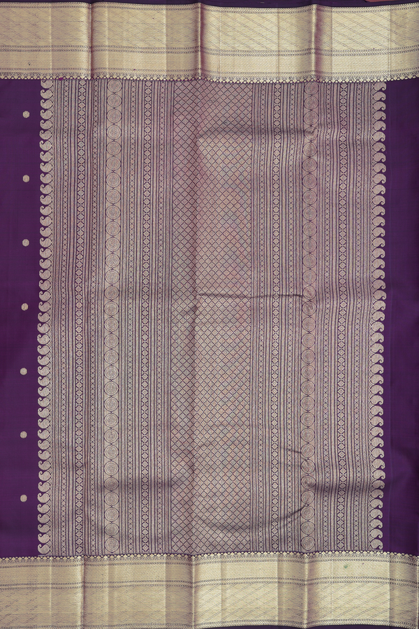 Kanchipuram Silk Saree In Regal Purple With Peacock Motifs