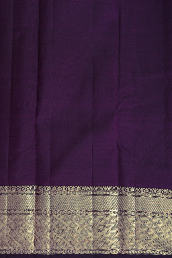 Kanchipuram Silk Saree In Regal Purple With Peacock Motifs
