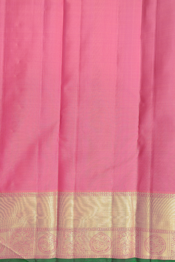 Kanchipuram Silk Saree In Pink With Iruthalai Pakshi Motifs