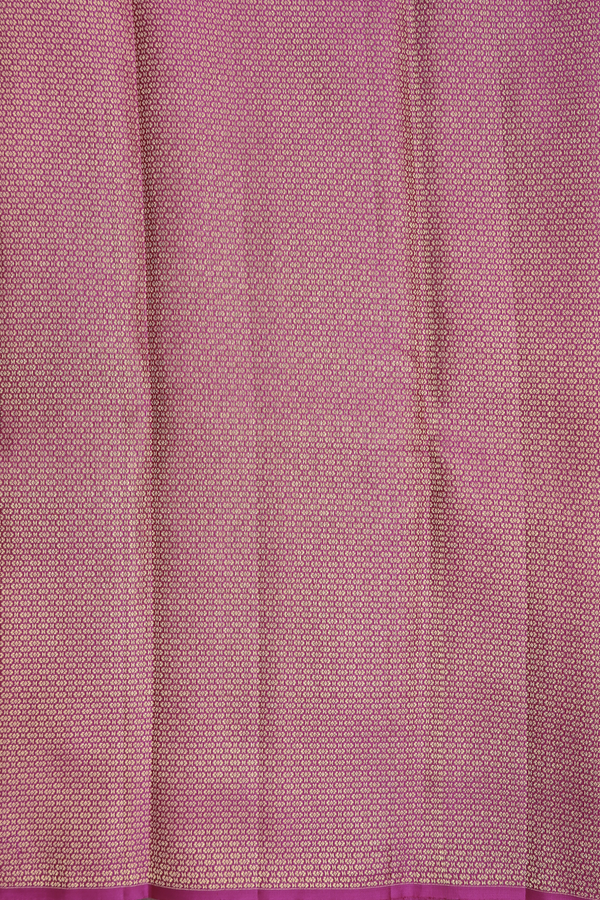 Kanchipuram Silk Saree In Dark Pink With Zari Buttas