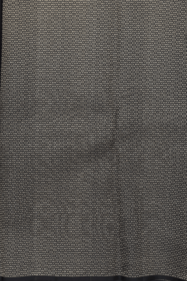 Kanchipuram Silk Saree In Black With Zari Buttas