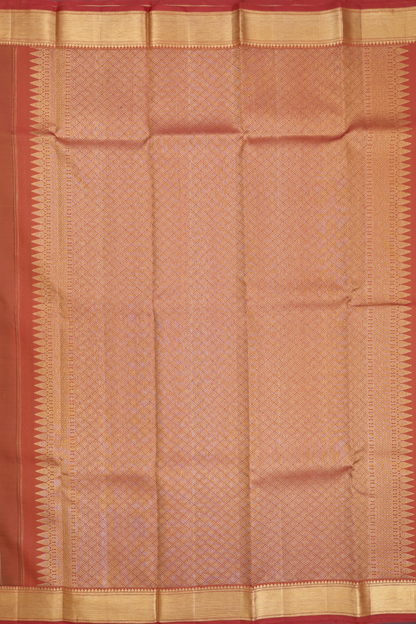 Kanchipuram Silk Saree In Brown With Zari Buttas