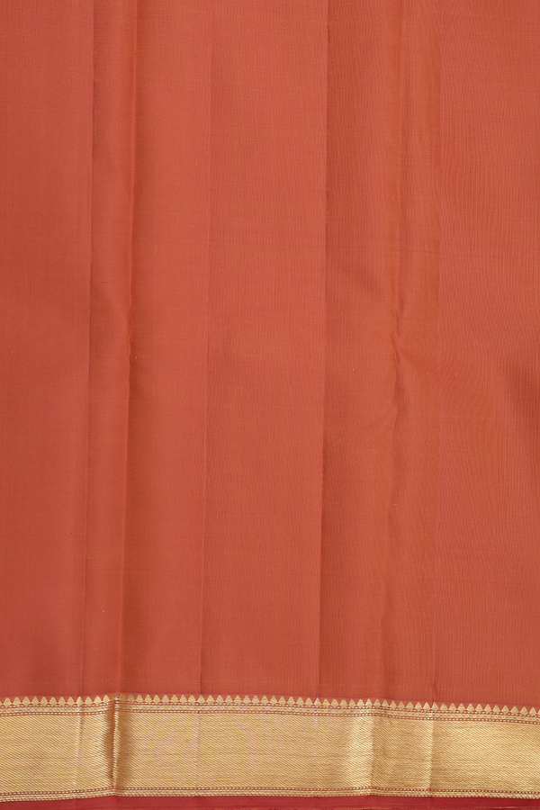 Kanchipuram Silk Saree In Brown With Zari Buttas