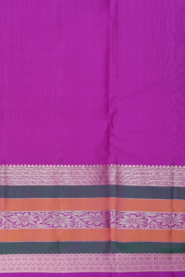 Kanchipuram Silk Saree In Pink With Zari Buttas
