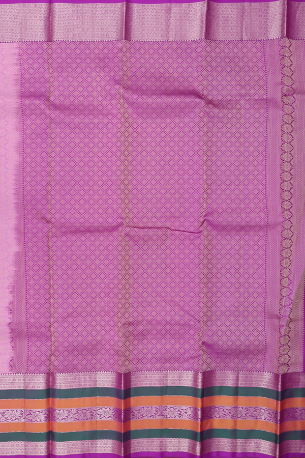 Kanchipuram Silk Saree In Pink With Zari Buttas