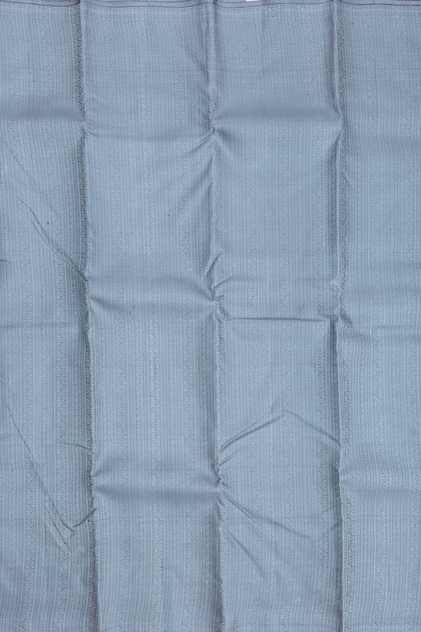 Kanchipuram Silk Saree In Stone Blue With Jacquard Pattern