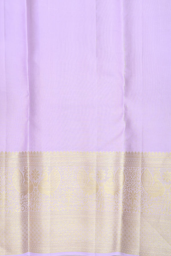 Kanchipuram Silk Saree In Pastel Lavender With Checks Design