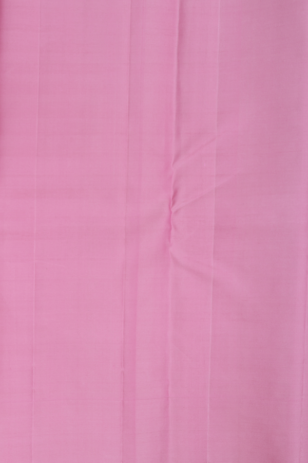 Kanchipuram Silk Saree In Pink With Temple Border