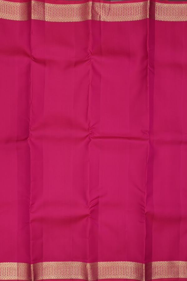 Kanchipuram Silk Saree In Dark Pink With Chevron Design