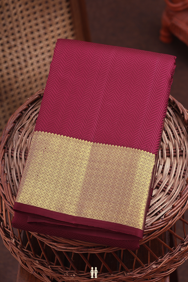 Kanchipuram Silk Saree In Berry Red With Jacquard Pattern